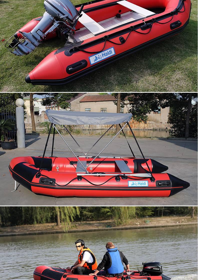 船艇塑胶海的冲锋舟加厚橡皮艇铝合金底路亚钓鱼船皮划快艇耐磨硬底