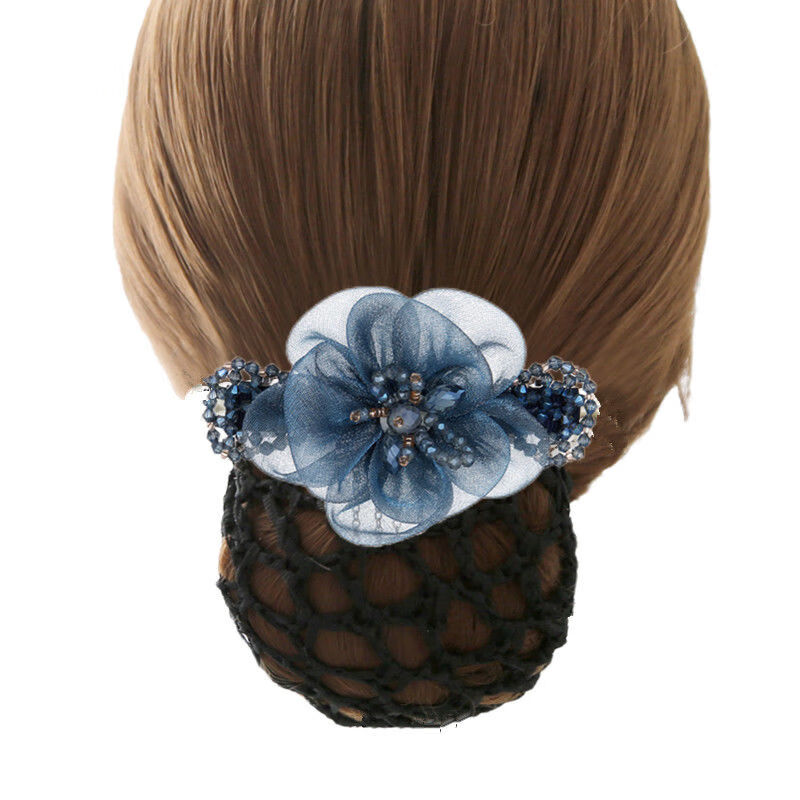 凝絮 饰品护士空姐银行发网工作盘头头花女职业韩国发夹子后脑勺头饰