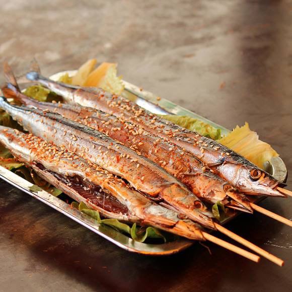 烧烤秋刀鱼串 10串bbq冷冻秋刀鱼香煎秋刀鱼串半成品秋刀鱼 秋刀鱼30