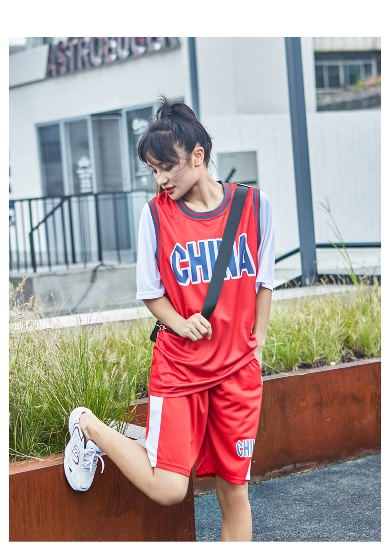 短袖篮球服套装团队班级活动定制男女t恤假两件潮流五分半袖情侣球衣