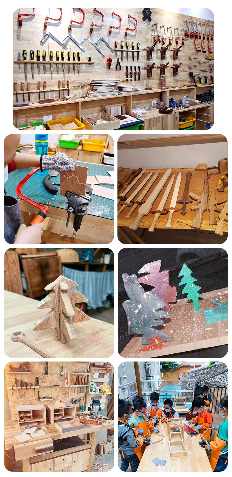 儿童木工工具套装幼儿园diy手工锯子锤子木刨雕刻木工坊教育材料厂家