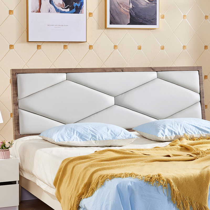 北欧床头板简约现代床头软包米米免漆双人单买个床头靠背板 双层6029