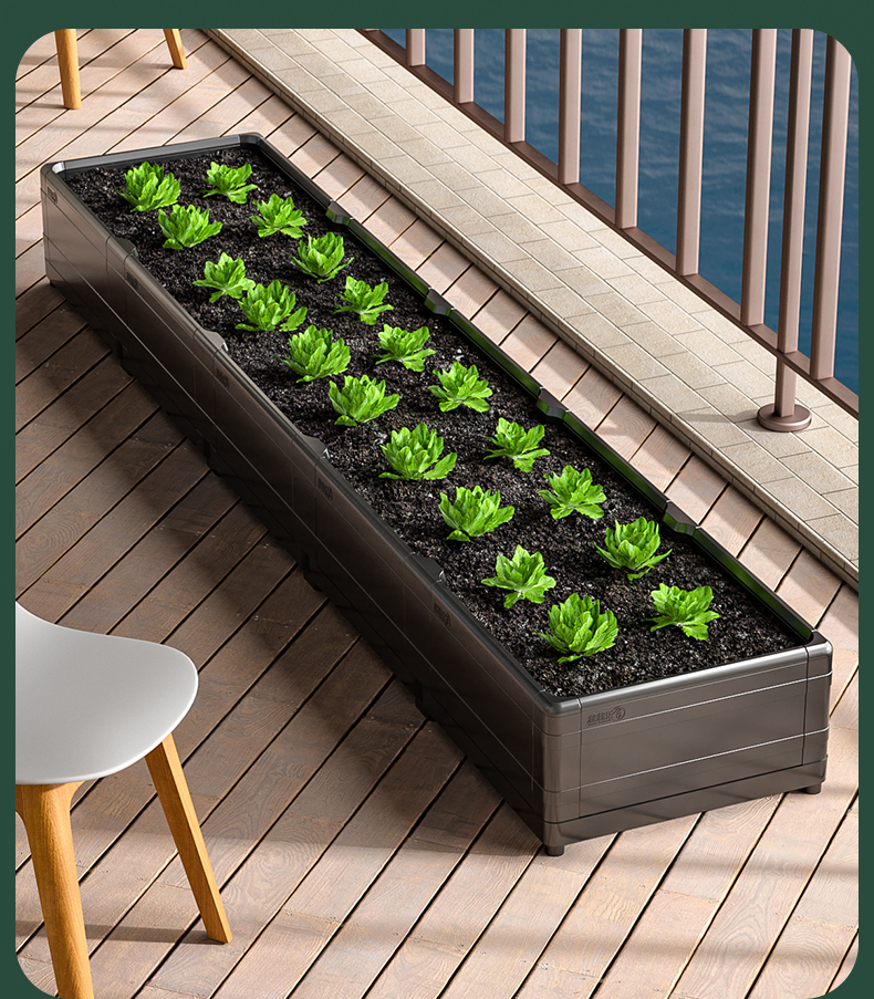 花箱种菜神器家庭阳台顶楼天台塑料花箱蔬菜专用种植箱长方形mdng 初