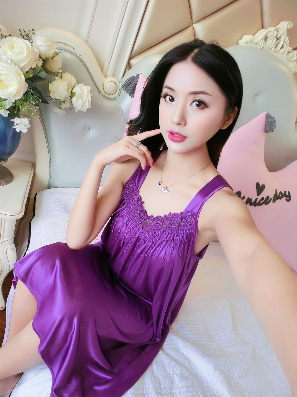 冰丝睡裙长款短袖睡裙女夏季薄款冰丝睡衣大码胖mm200斤家居服性感中