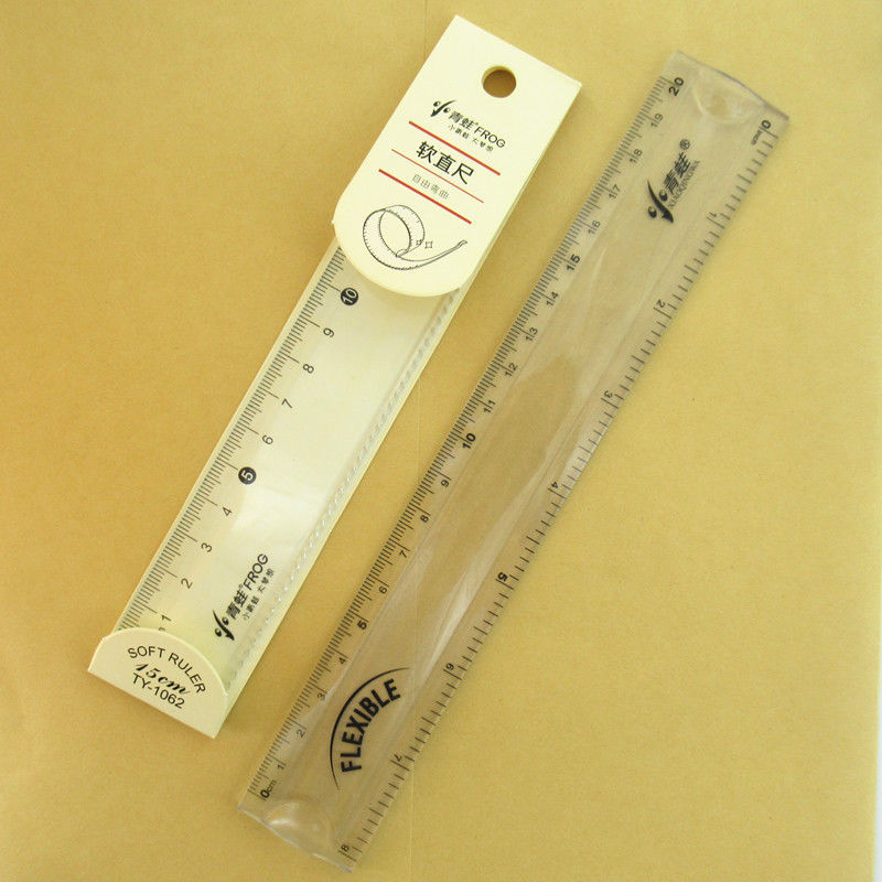 小学生软直尺15带波浪线尺子透明1820格尺测量尺 15cm软直尺(带波浪线