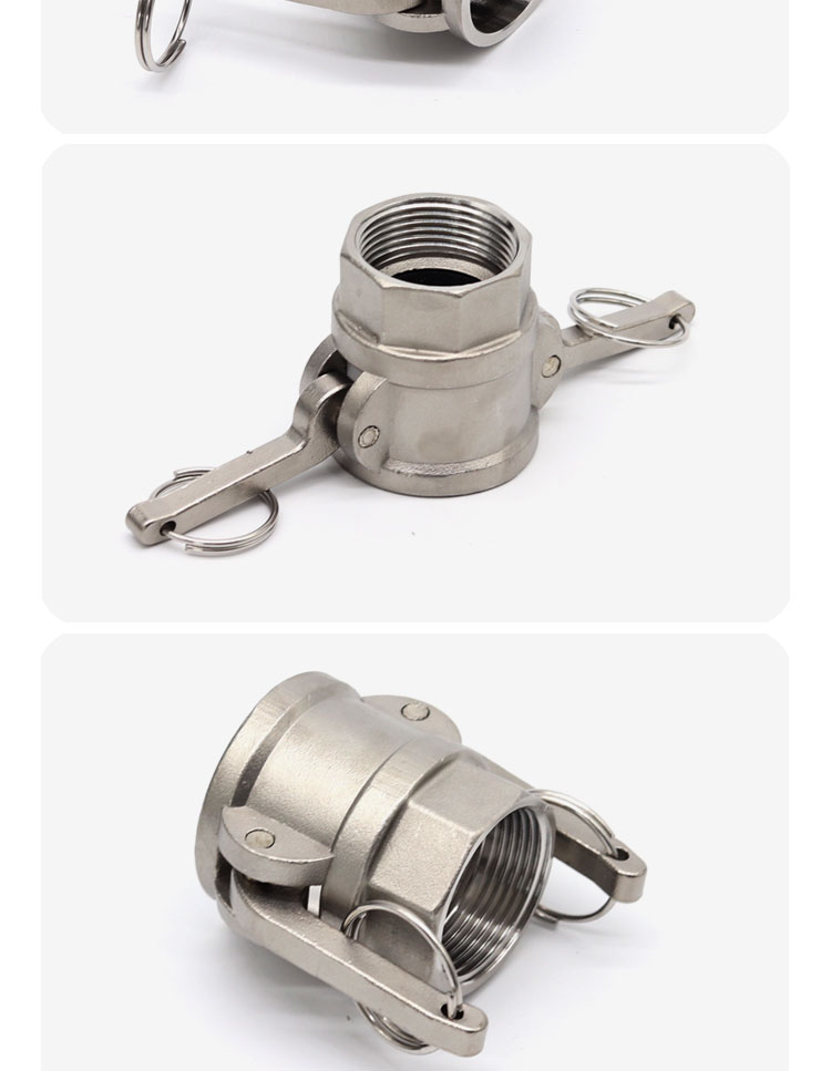 304316不锈钢快速接头d型扳把卡扣式内丝焊接阀门消水管道高压4寸dn