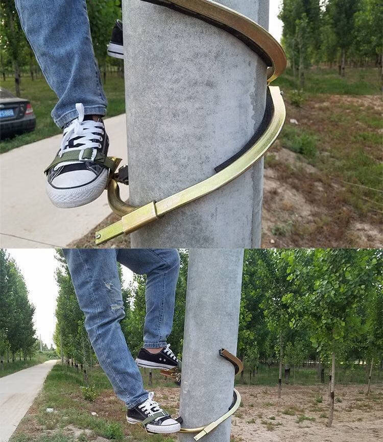 脚爬 脚扣爬杆器脚扣电线杆脚爬子新款加厚爬杆器电工脚蹬水泥杆路