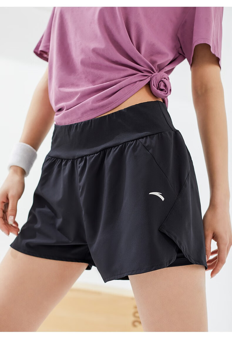 吸湿速干安踏运动短裤女士2022夏季新款梭织健身跑步训练五分裤显瘦遮