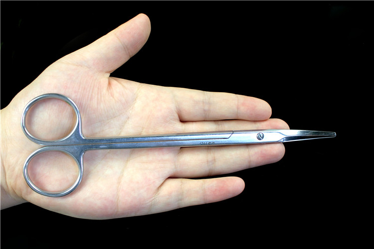 金钟口腔齿科手术器械扁桃体剪医用组织剪刀大弯头钝圆剪子18cm弯h7无