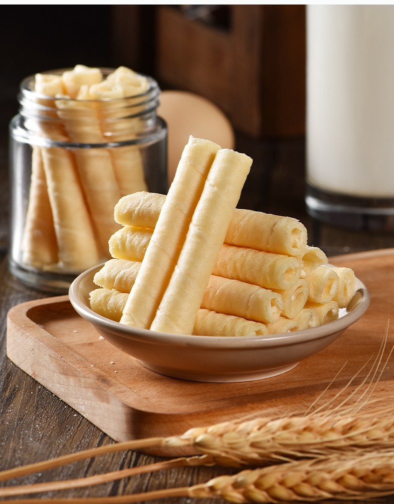 日式蛋卷注心饼干零食小吃营养早餐办公室休闲零食浩凯恒宇治抹茶蛋卷