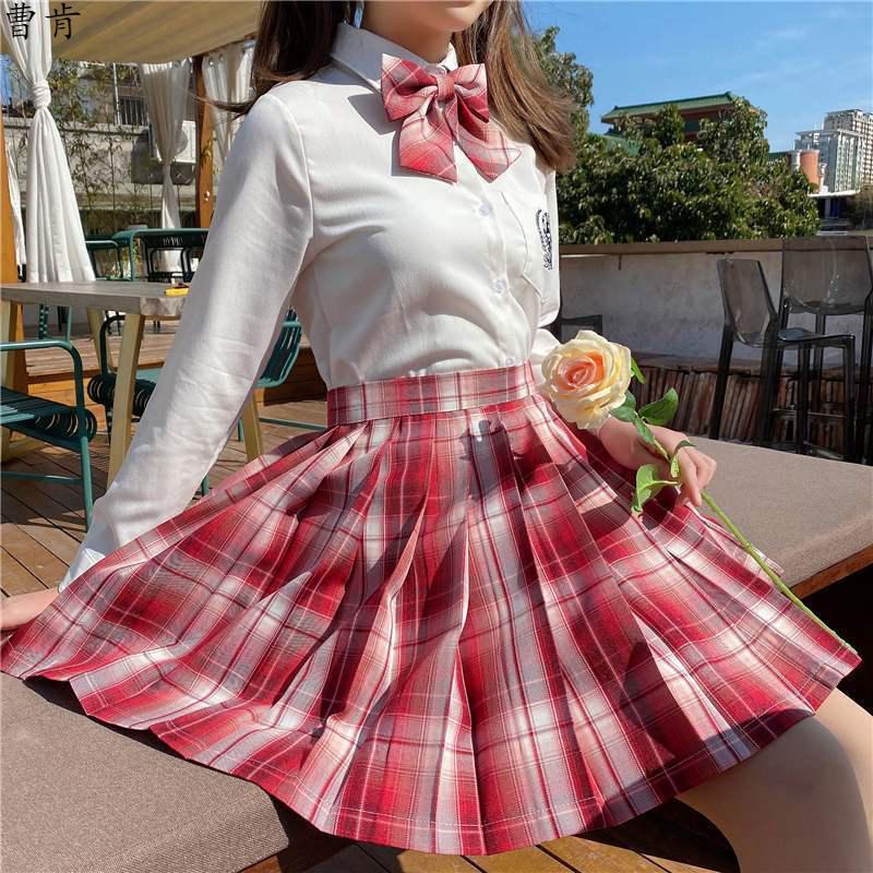 cken原创草莓可爱多jk制服正版格裙夏季短裙套装日系学生装百褶裙班服