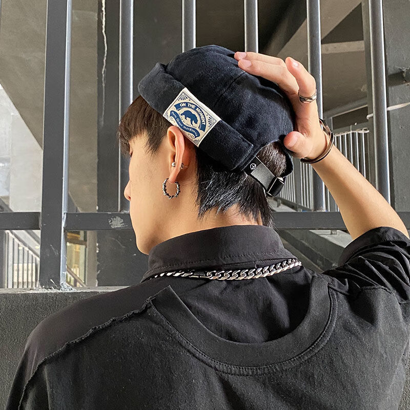 帽男瓜皮帽子春夏季地主帽男潮复古雅痞贝雷帽女无檐流氓帽嘻哈寸头帽