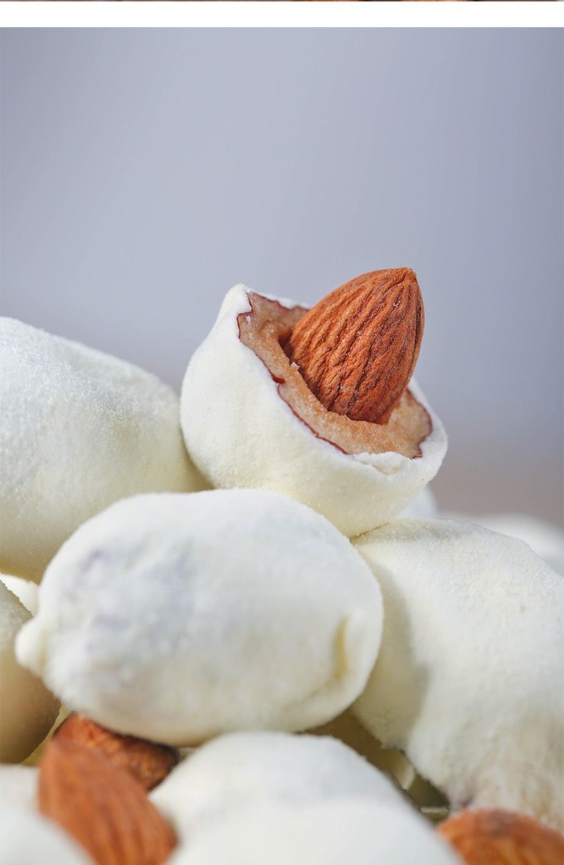 奶枣夹杏仁巴旦木零食抖音奶油枣牛奶枣独立包装巴旦木夹心奶枣500g增