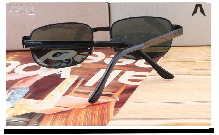 镜男士男款钢化玻璃镜片太阳镜长方形复古墨镜开车防风护目眼镜全黑色