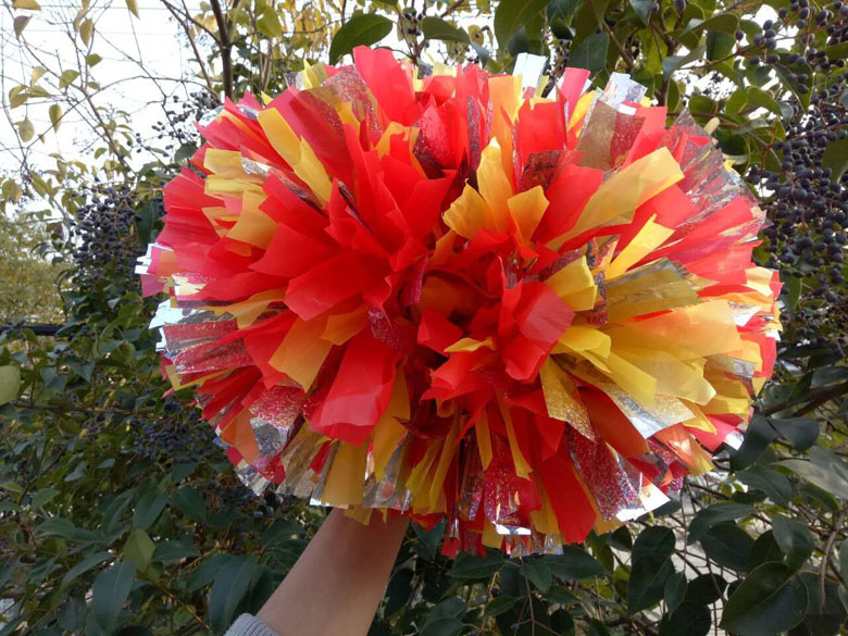 啦啦操花球亚光拉拉队手花啦啦队花球大号运动会健美操舞蹈球道具蓝色