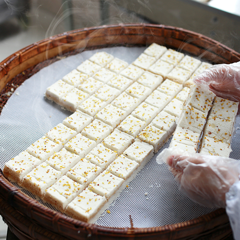 紹興特產嵊州三界大糕豆沙餡印糕蒸點心傳統糕點手工發糕糖黑米糕白