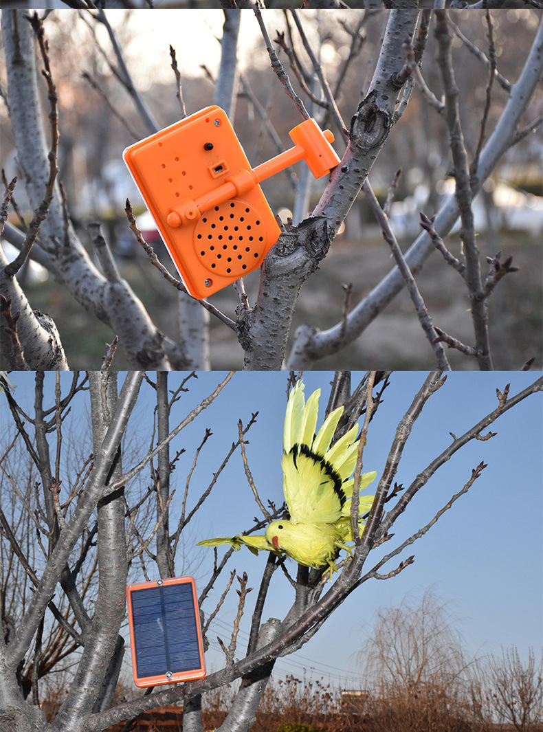 驱鸟器太阳能语音盒猪场果园风力赶鸟神器反光发声驱鸟器