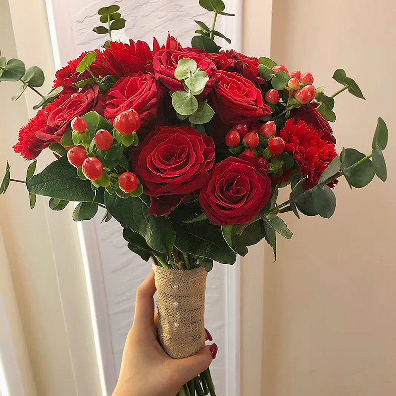 七夕恋新娘手捧花结婚登记婚纱拍摄广州深圳佛山东莞同城鲜花速递送