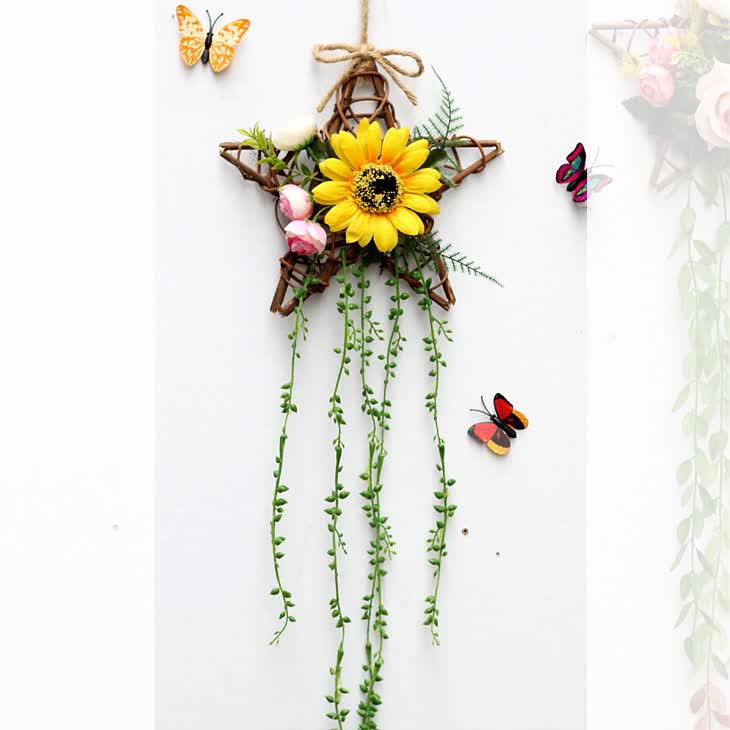 新款春意盎然壁挂装饰乡村田园风格墙上立体仿真花植物创意壁挂春意
