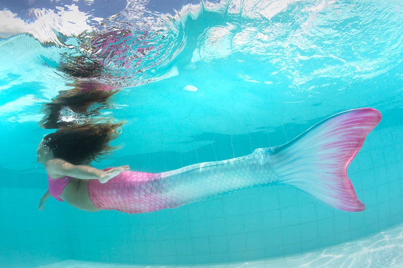 迪士尼(disney)美人鱼公主衣服鱼尾游泳衣女童彩色鱼尾巴裙子儿童泳衣