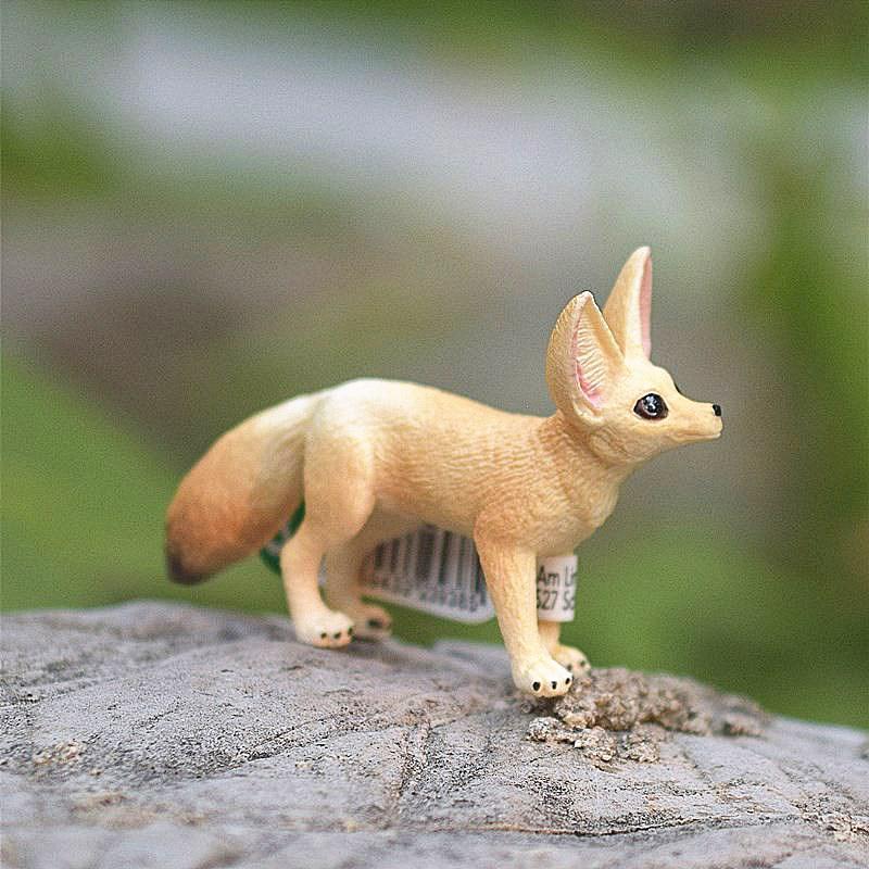 阔耳狐思乐小14845长尾狐阔耳狐白狐仿真野生动物模型玩具摆件团购