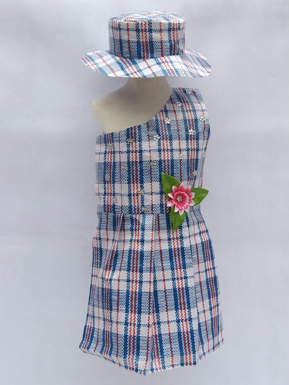 环保时装秀女孩儿童环保服男女孩走秀衣服幼儿园亲子创意时装手工diy