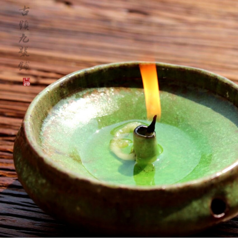 油灯盏原创全手工陶瓷省油灯夹层注水 复古老式酥油灯盏宋代 禅意茶道