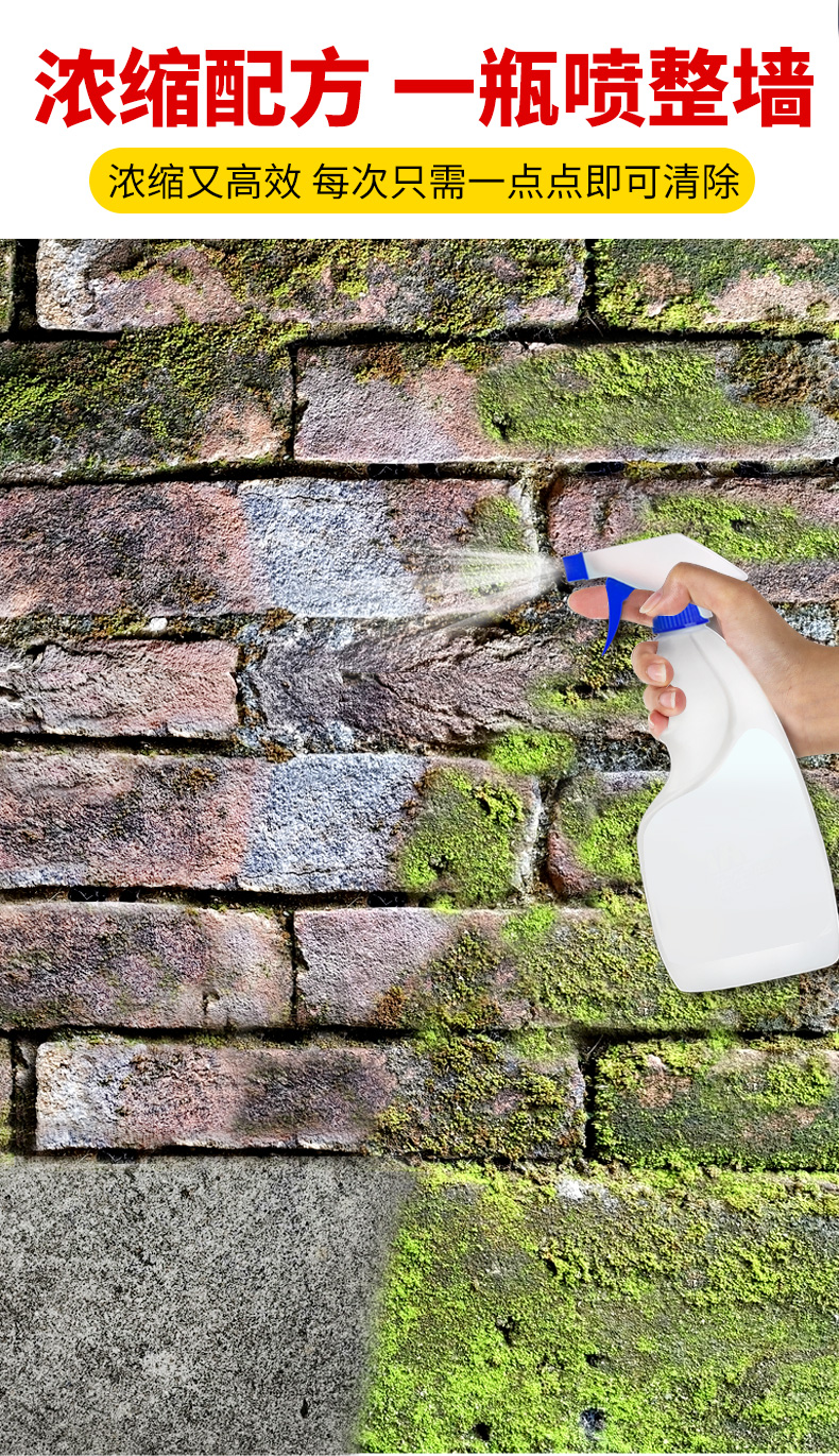 青苔去除剂青苔清除剂青苔净青苔墙面苔藓去除青苔剂水泥地面洗青苔