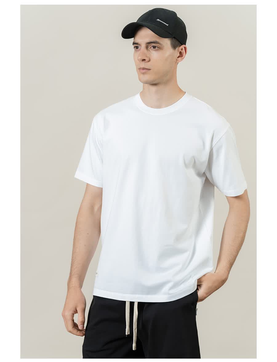 simwood简木男装 【宽松版型】300g重磅纯色7色可选圆领短袖t恤男sl