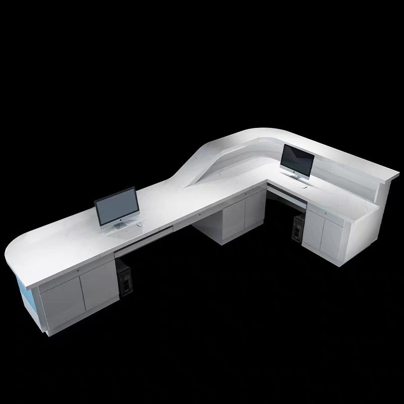 医院弧形大理石前台接待吧台口腔门诊收银台护士站工作分诊桌 2.