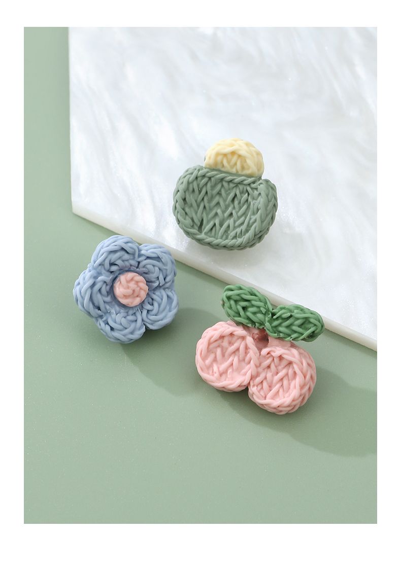 儿童纽扣可爱卡通毛线花纹小扣子宝宝衣服毛衣外套扣子装饰配件豆绿