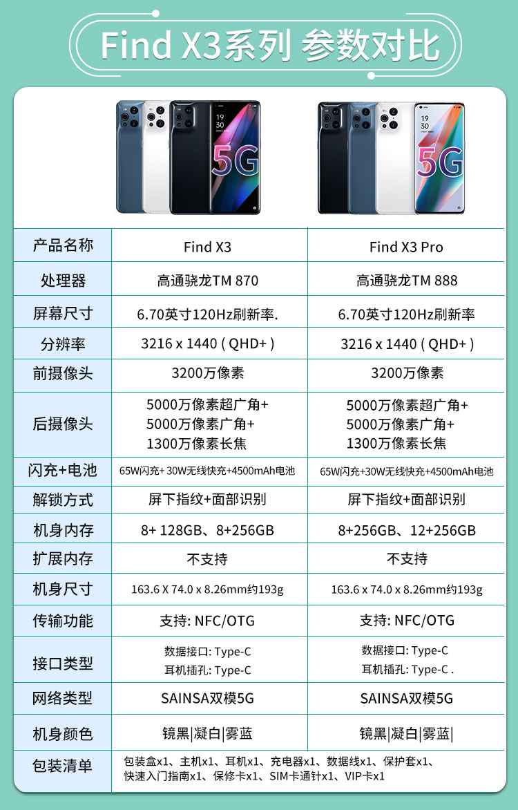 oppo 【4199起赠无充线】oppo find x3 5g新品 oppo手机findx3 凝白