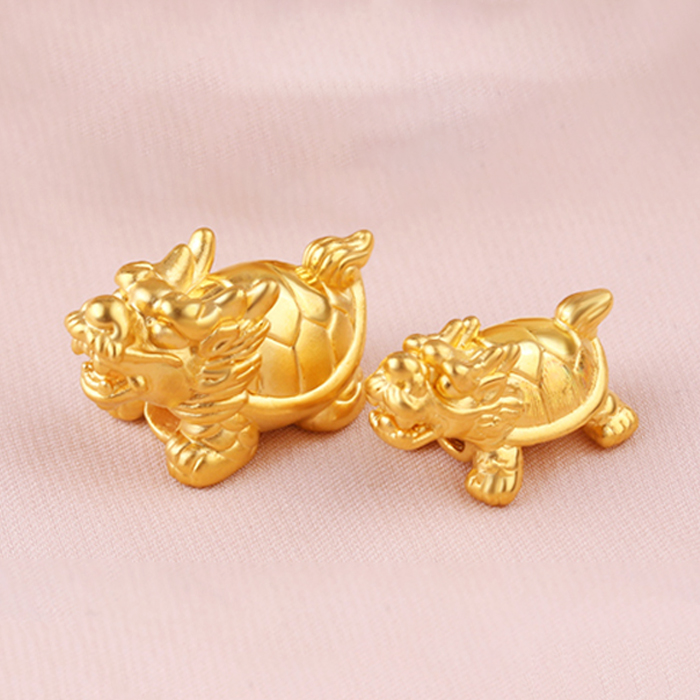 黄金龙龟 999足金小乌龟硬金转运珠手串手链路路通吉祥瑞兽手链款