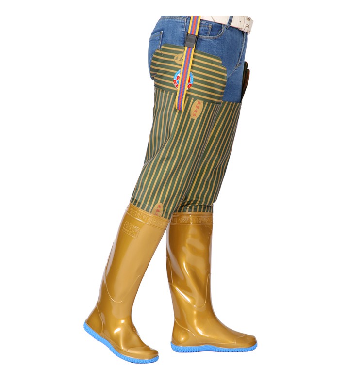 插秧穿的雨靴过膝插秧靴男软底长筒水田鞋袜女加厚钓鱼靴耕田胶鞋农田