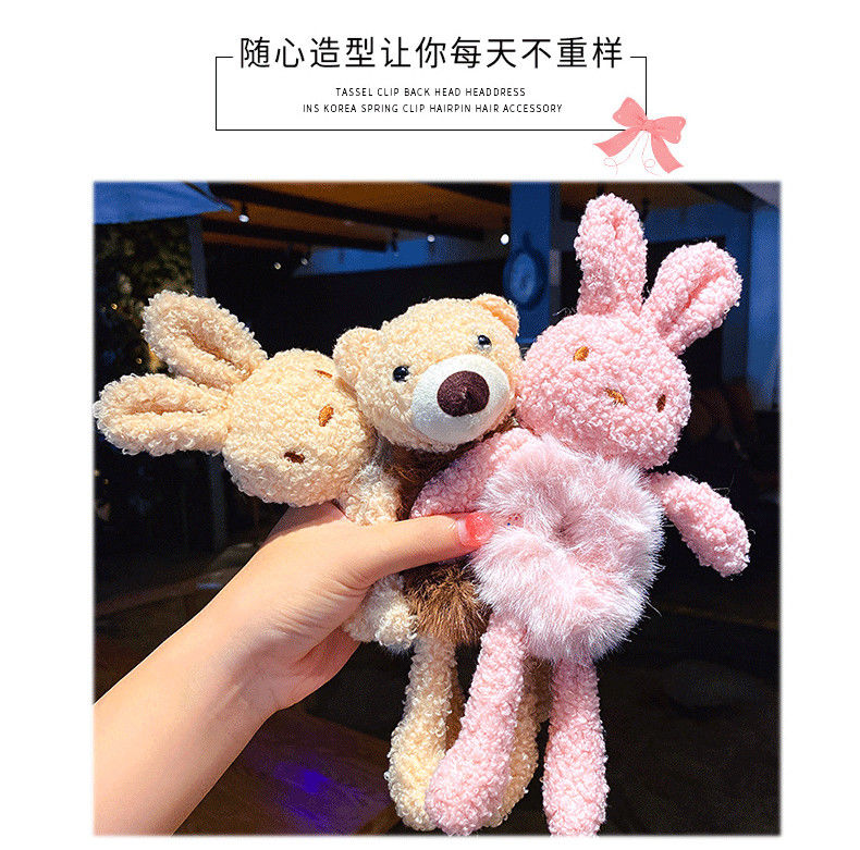 儿童毛绒小熊发圈女童可爱头绳小女孩子扎头发皮筋丸子头头饰网红7