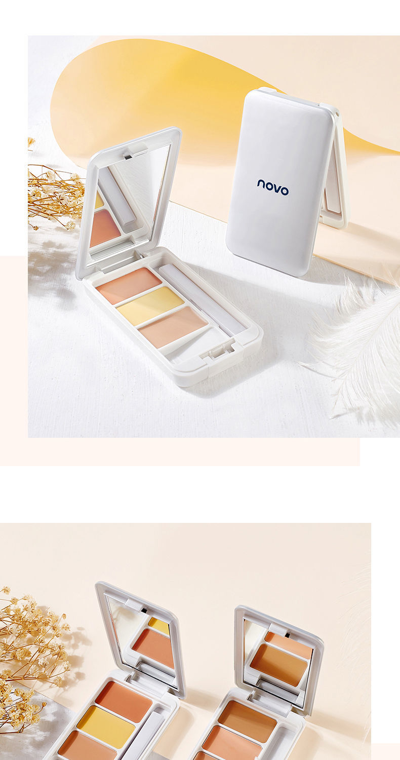 novo化妆品三色遮瑕膏防水遮斑痘印不脱妆李佳琦推荐学生党1自然色级