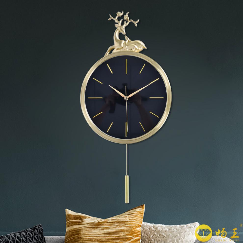 畅王挂墙钟乔迁礼品艺术挂墙餐厅挂钟客厅高档简约时钟轻奢挂钟轻奢