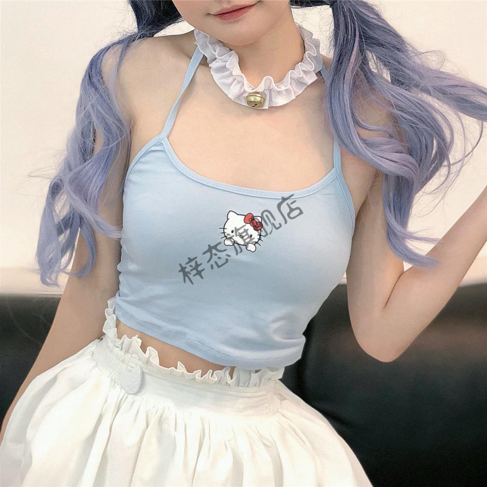 梓态春夏新款日系卡通千禧辣妹软妹可爱印花小吊带内搭外穿背心女学生