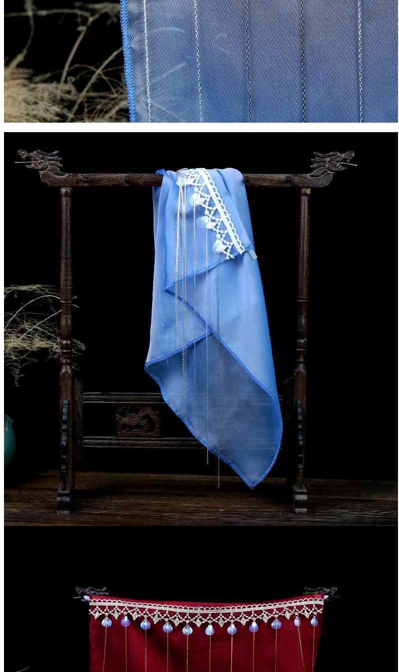 新品面纱古风促销汉服原创古风面纱女遮面薄款轻纱流苏面纱女蒙面精致