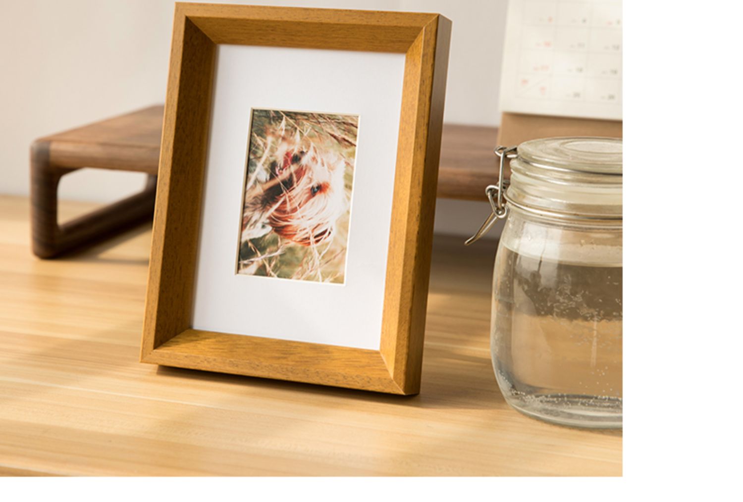 北欧实木质相框ins简约风桌面摆件摆台678寸洗照片做成相框挂墙原木色