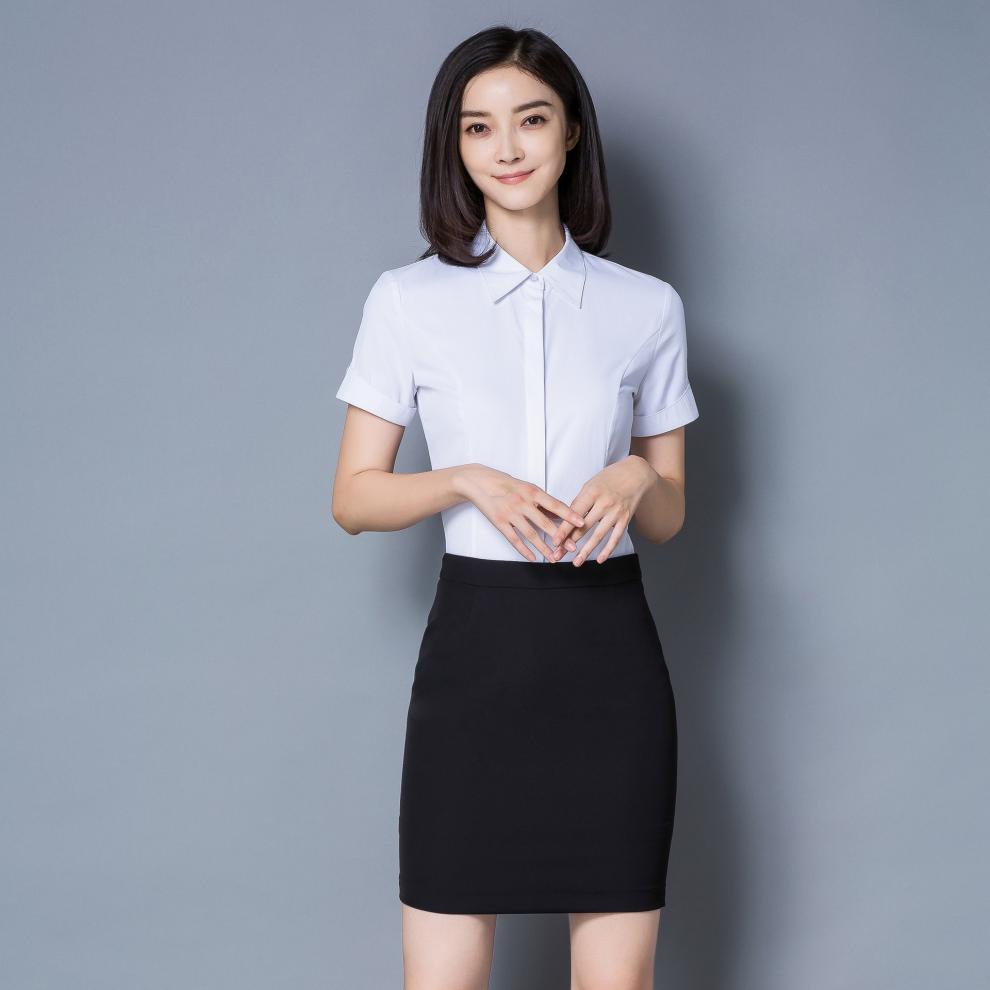 秋江月 职业装女短款a裙2021年春夏季新款一步包臀裙黑色工服西装半身