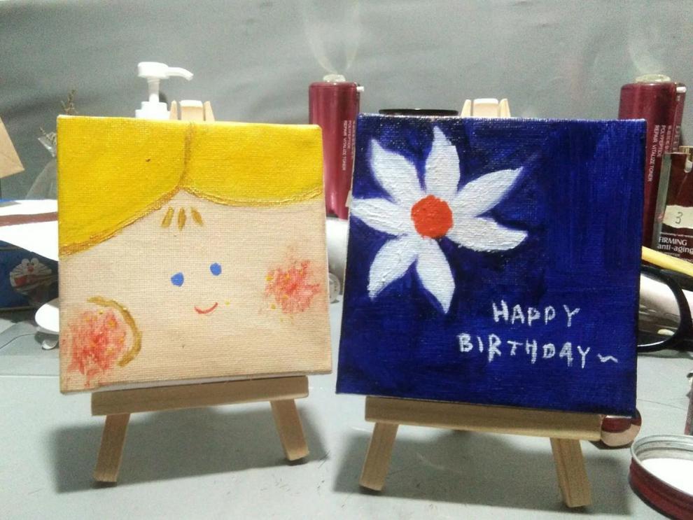 创意ins风迷你画板小红书热推学生diy画布创意桌面摆件绘画画架只要