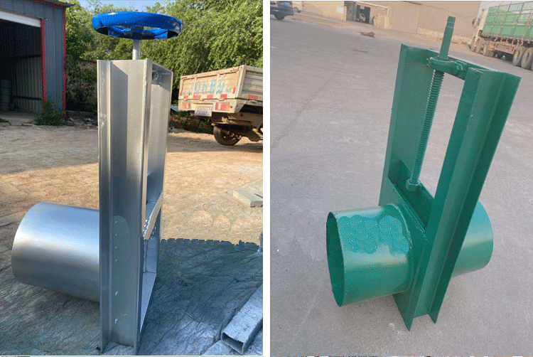 手动插板阀电动卸灰阀方圆口闸板阀定制铸铁鱼塘水渠道排污水闸门300