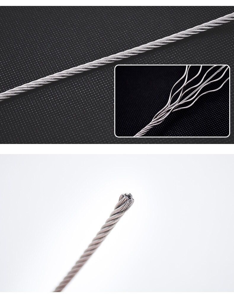 钢丝绳拉绳304多股特细柔软钢丝绳直径03mm10mm晾衣吊灯猎索套线绳719