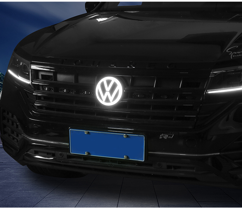 达珀德适用于1922款大众途锐专用智能发光车标灯车头中网流水灯大标改