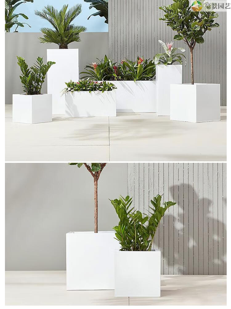 玻璃钢花盆玻璃钢花盆长方形组合户外花箱花槽定制商场酒店庭院花池大