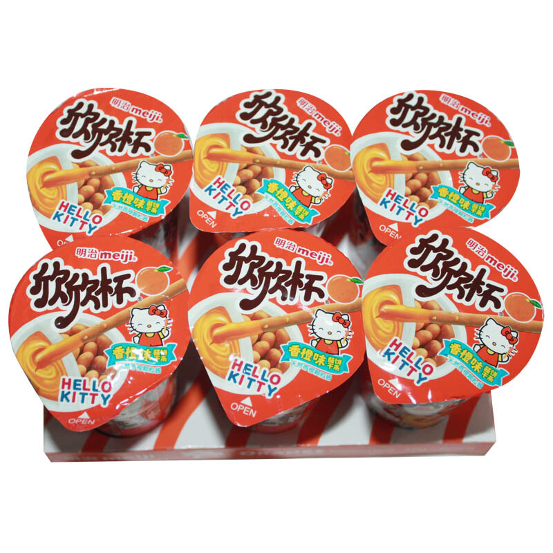 明治欣欣杯25克x6杯装 酱饼干条六一儿童节零食礼物 蓝莓味6杯(25g*6