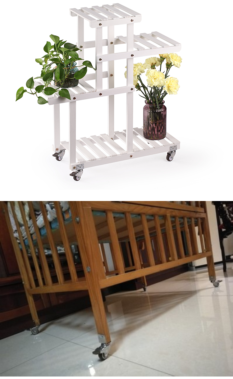 l型花架万向轮家具夹板脚轮直角书桌小滑轮婴儿床轮橡胶轮子15英寸带