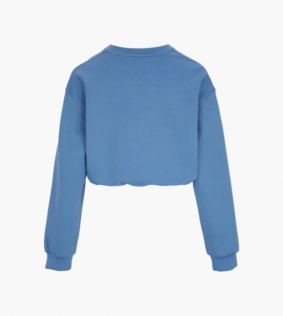 ur2021夏季新品女装简约休闲立体字母抽绳长袖t恤wg23s4or2000 蓝色