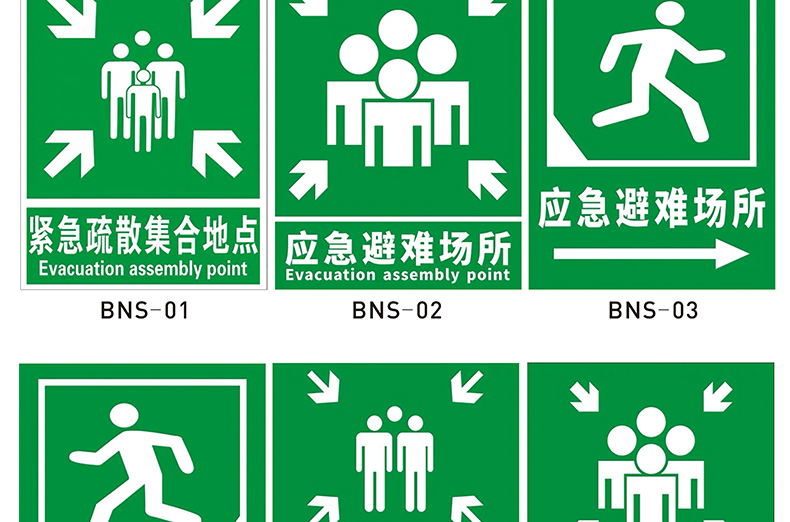 紧急疏散集合点消防疏散指示标志应急避难场所地下防空洞标识标志立柱